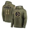 P.Steelers #11 Michael Pittman Jr. Player Olive Salute to Service Pullover Hoodie Home Game ROCER Stitched Jerseys