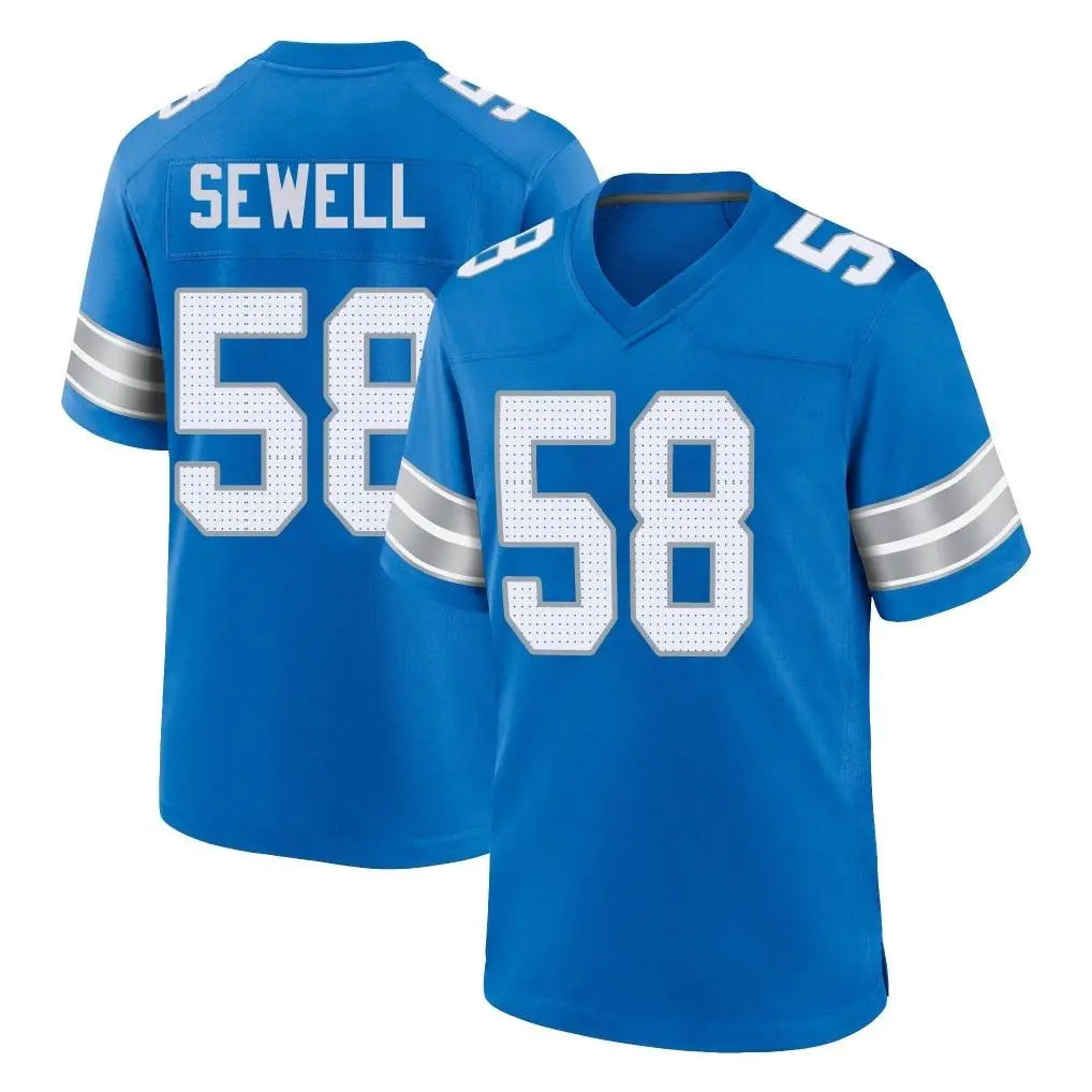 D.Lions #58 Penei Sewell Player Blue Alternate Home Game ROCER Stitched Jerseys