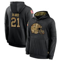 C.Browns #21 Denzel Ward Player Black Salute to Service Pullover Hoodies Limited ROCER Stitched Jerseys