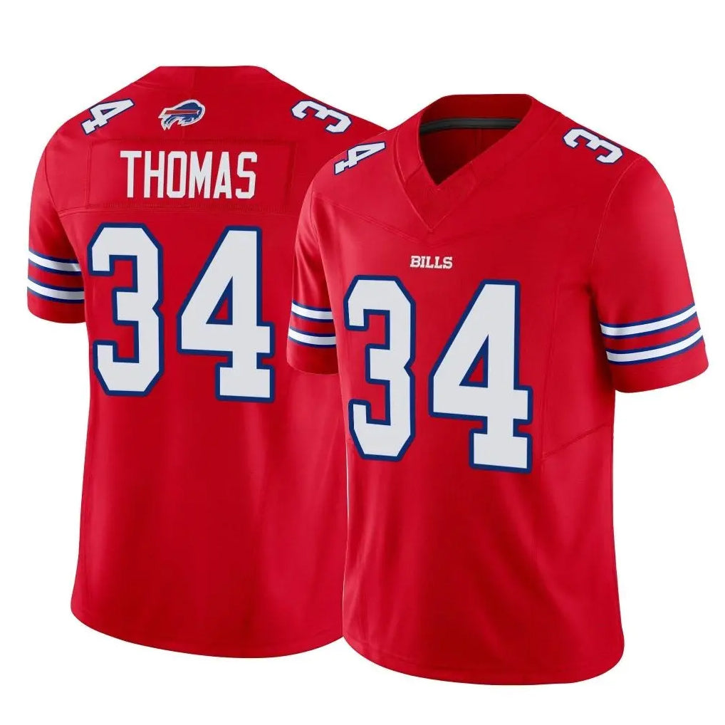 B.Bills #34 Thurman Thomas Player Red Vapor F.U.S.E. Limited Home Game ROCER Stitched Jerseys