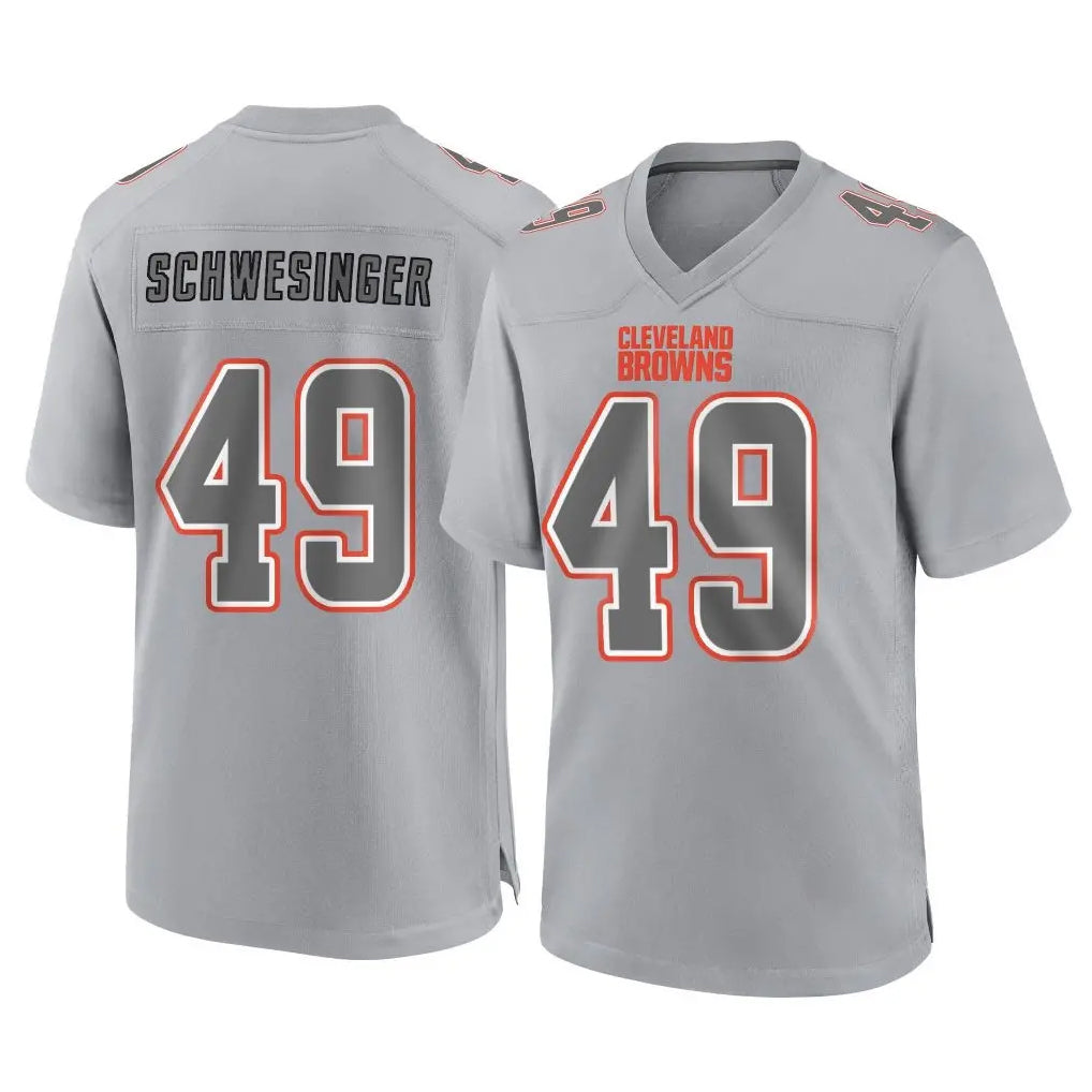 C.Browns #49 Carson Schwesinger Player Gray Atmosphere Fashion Game ROCER Stitched Jerseys