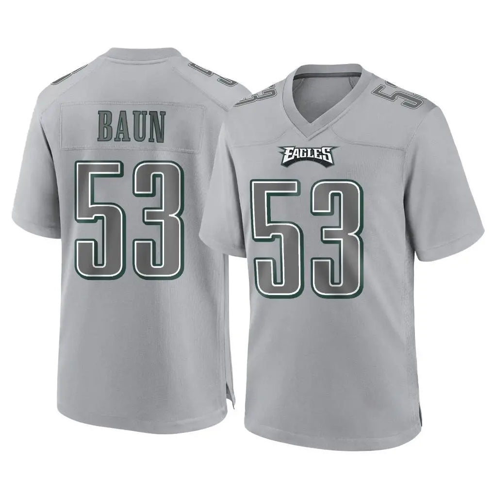 P.Eagles #53 Zack Baun Player Gray Atmosphere Fashion Home Game ROCER Stitched Jerseys