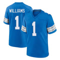 D.Lions #1 Jameson Williams Player Blue Alternate Home Game ROCER Stitched Jerseys