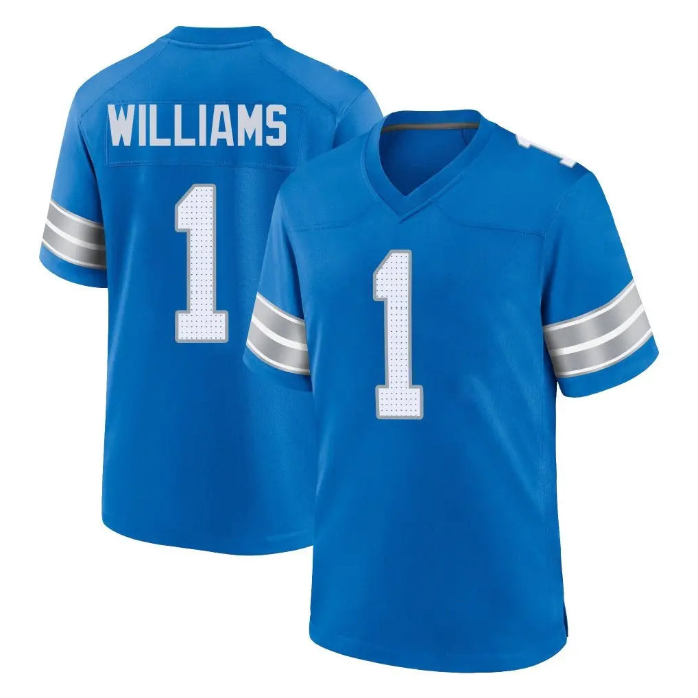 D.Lions #1 Jameson Williams Player Blue Alternate Home Game ROCER Stitched Jerseys