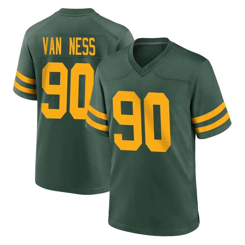 GB.Packers #90 Lukas Van Ness Player Green Alternate Home Game ROCER Stitched Jerseys