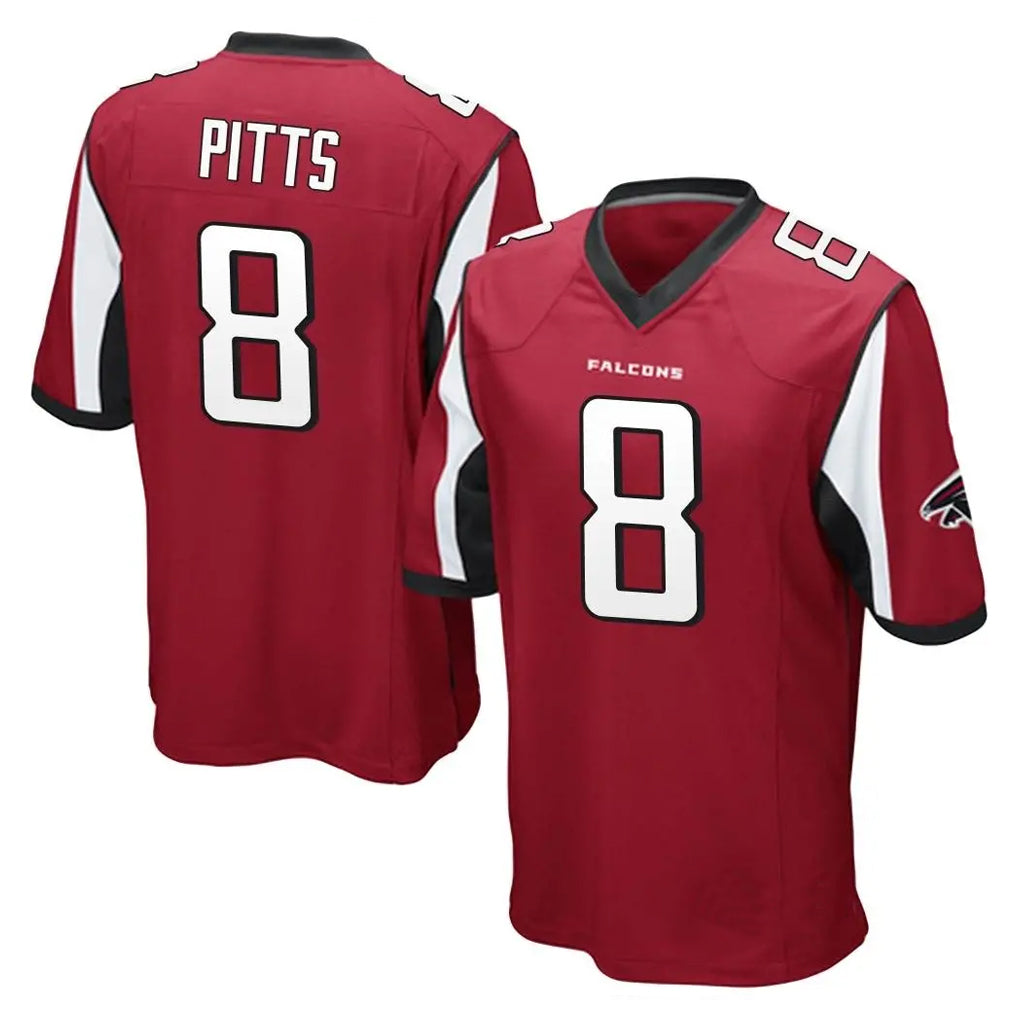 A.Falcons #8 Kyle Pitts Sr. Player Red Color Vapor Home Game ROCER Stitched Jerseys