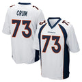 D.Broncos #73 Frank Crum Player White Game ROCER Stitched Jerseys