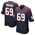 H.Texans #69 Ed Ingram Player Navy Home Game ROCER Stitched Jerseys
