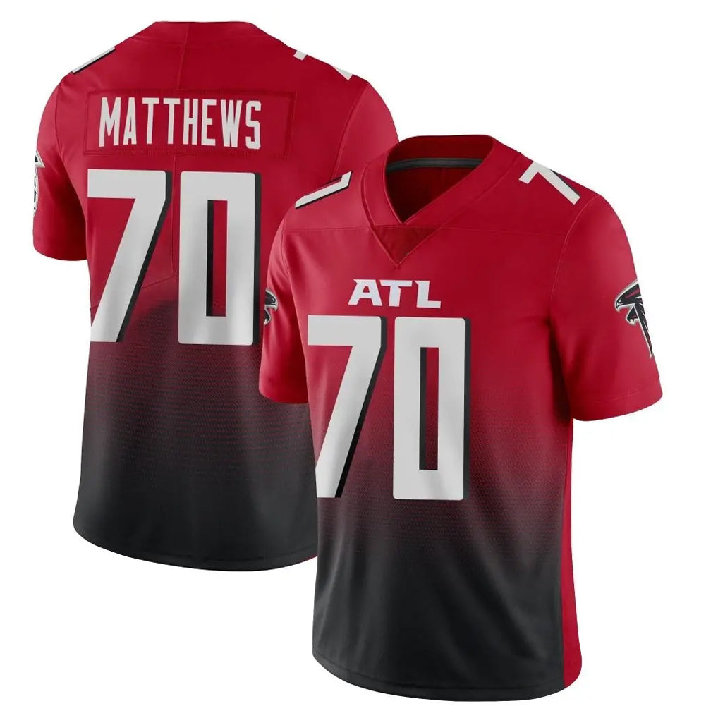 A.Falcons #70 Jake Matthews Player Red Vapor Untouchable Limited Home Game ROCER Stitched Jerseys