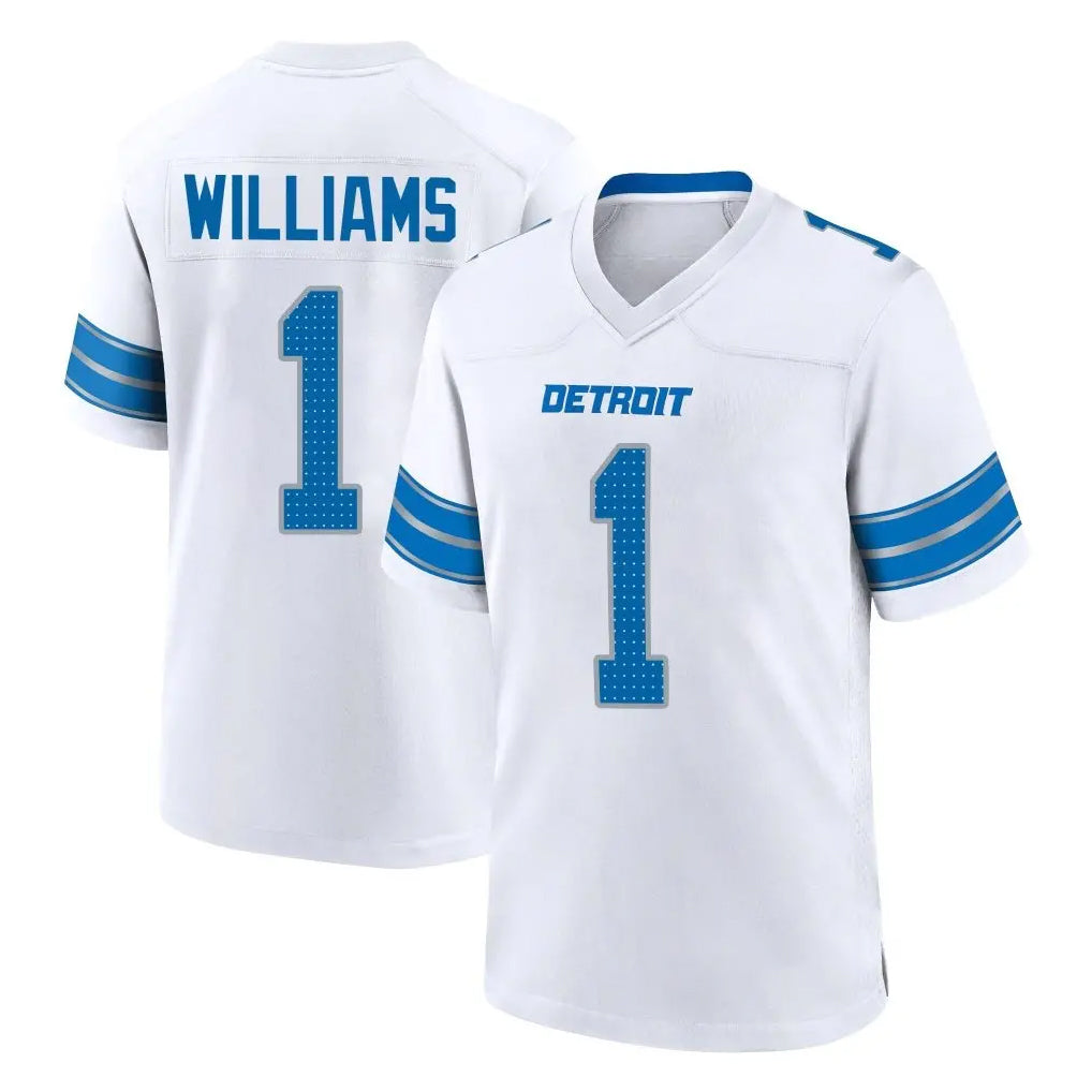 D.Lions #1 Jameson Williams Player White Alternate Home Game ROCER Stitched Jerseys