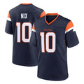 D.Broncos #10 Bo Nix Player Navy Home Game ROCER Stitched Jerseys