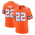 D.Broncos #22 Brandon Jones Player Orange Alternate Collection Throwback Game ROCER Stitched Jerseys