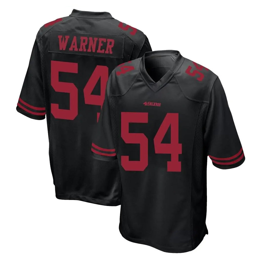 SF.49ers #54 Fred Warner Player Black Alternate Home Game ROCER Stitched Jerseys