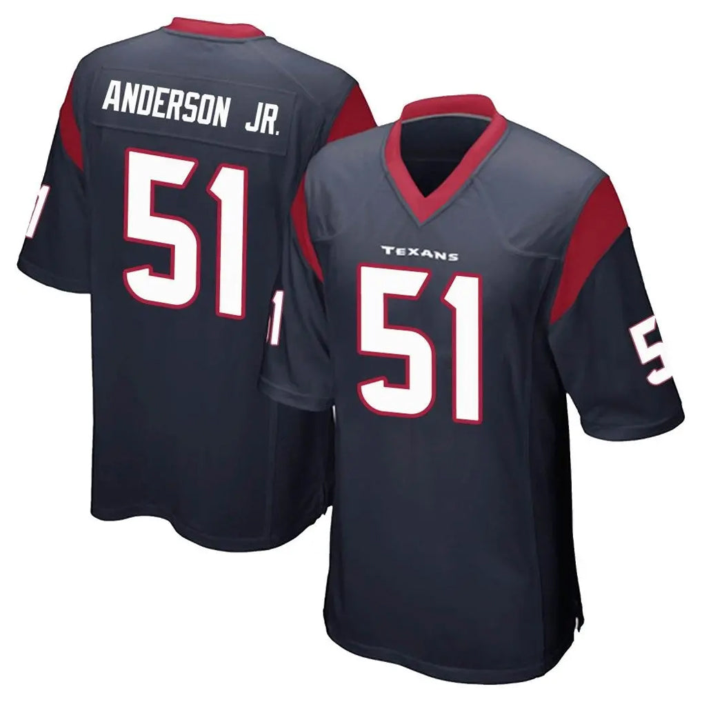 H.Texans #51 Will Anderson Jr. Player Navy Home Game ROCER Stitched Jerseys
