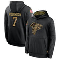 A.Falcons #7 Bijan Robinson Player Black Salute to Service Pullover Hoodies ROCER Stitched Jerseys