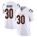 C.Bengals #30 Chase Brown Player White Vapor Untouchable Limited Home Game ROCER Stitched Jerseys