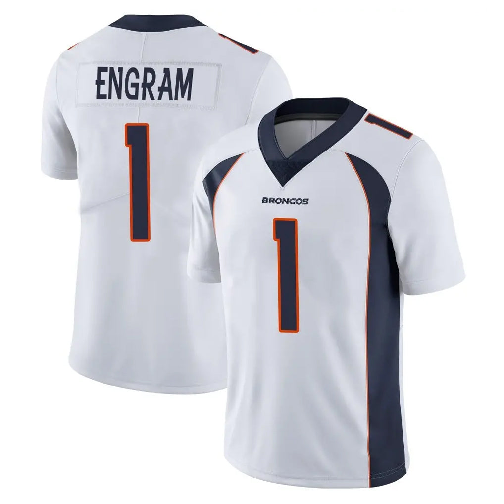 D.Broncos #1 Evan Engram Player White Vapor Untouchable Limited Home Game ROCER Stitched Jerseys