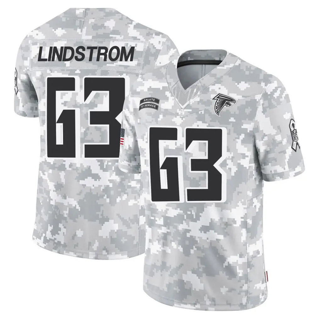 A.Falcons #63 Chris Lindstrom Player Arctic Camo Salute to Service Limited ROCER Stitched Jerseys