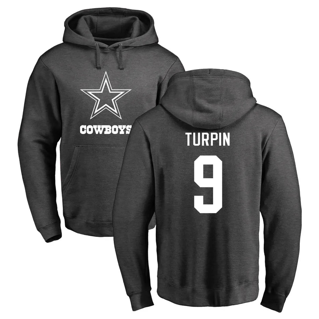D.Cowboys #9 KaVontae Turpin Player Ash One Color Pullover Hoodie Limited ROCER Stitched Jerseys