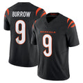 C.Bengals #9 Joe Burrow Player Black Vapor F.U.S.E. Limited Home Game ROCER Stitched Jerseys