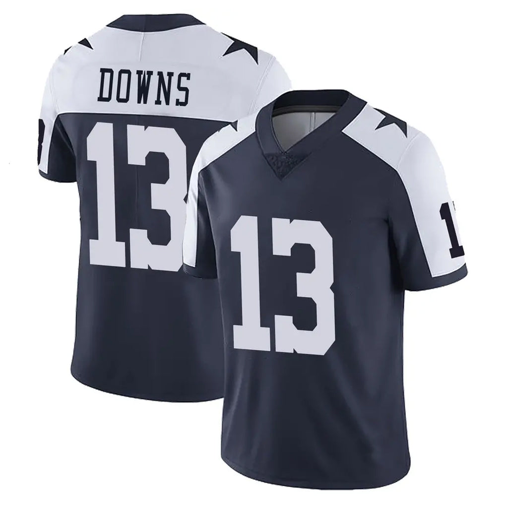 D.Cowboys #13 Caleb Downs Player Navy-White Limited Alternate Vapor Untouchable Home Game ROCER Stitched Jerseys