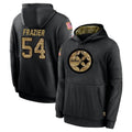 P.Steelers #54 Zach Frazier Player Black Salute to Service Hoodies Limited Game ROCER Stitched Jerseys