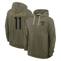 A.Cardinals #11 Larry Fitzgerald Player Olive Salute to Service Hoodies ROCER Stitched Jerseys
