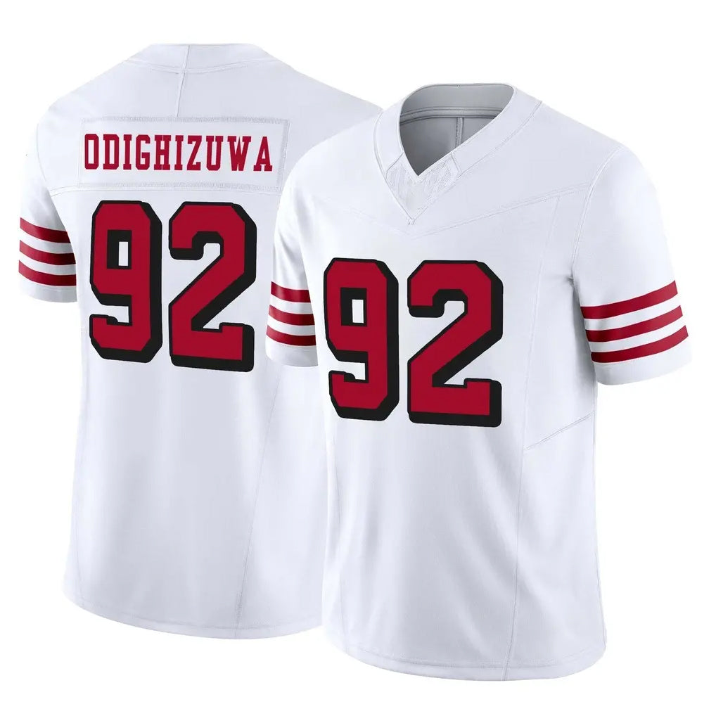 SF.49ers #92 Osa Odighizuwa Player White Limited Alternate Vapor F.U.S.E. Home Game ROCER Stitched Jerseys