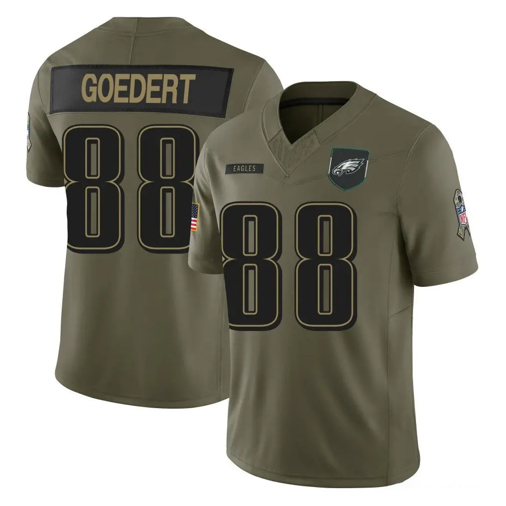 P.Eagles #88 Dallas Goedert Player Olive 2025 Salute To Service Limited ROCER Stitched Jerseys