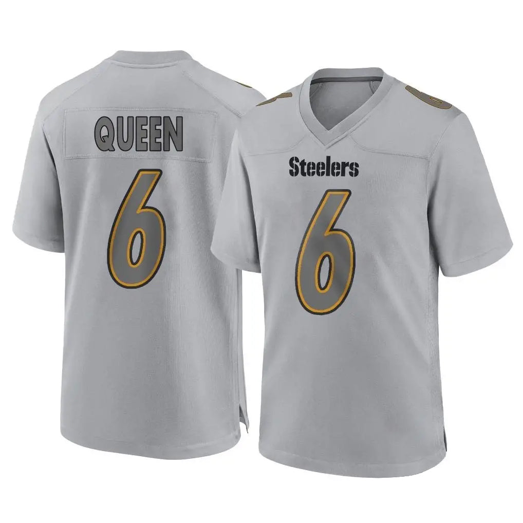 P.Steelers #6 Patrick Queen Player Gray Atmosphere Fashion Home Game ROCER Stitched Jerseys
