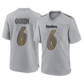 P.Steelers #6 Patrick Queen Player Gray Atmosphere Fashion Home Game ROCER Stitched Jerseys