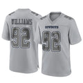 D.Cowboys #92 Quinnen Williams Player Gray Atmosphere Fashion Home Game ROCER Stitched Jerseys