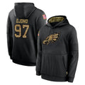 P.Eagles #97 Moro Ojomo Player Black Salute to Service Hoodies Limited Game ROCER Stitched Jerseys
