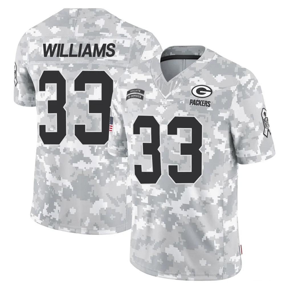 GB.Packers #33 Evan Williams Player Arctic Camo Salute To Service Limited ROCER Stitched Jerseys