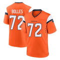 D.Broncos #72 Garett Bolles Player Orange Home Game ROCER Stitched Jerseys