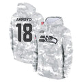 S.Seahawks #18 Elijah Arroyo Player Arctic Camo Limited Salute to Service Pullover Hoodies Game ROCER Stitched Jerseys