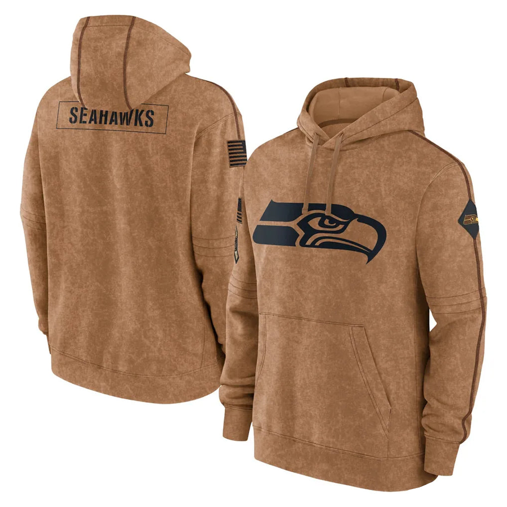 S.Seahawks ## Seahawks Blank Player Brown Limited Salute to Service Pullover Hoodies Game ROCER Stitched Jerseys