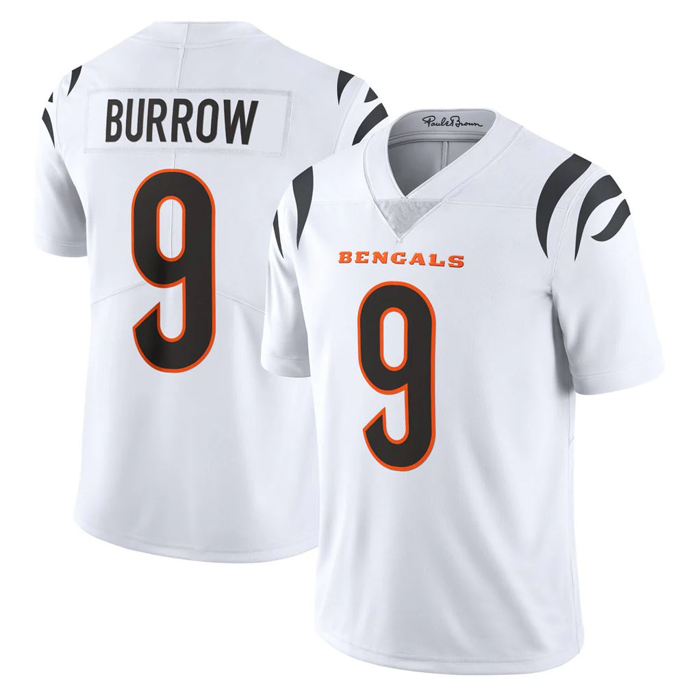 C.Bengals #9 Joe Burrow Player White Vapor Untouchable Limited Home Game ROCER Stitched Jerseys