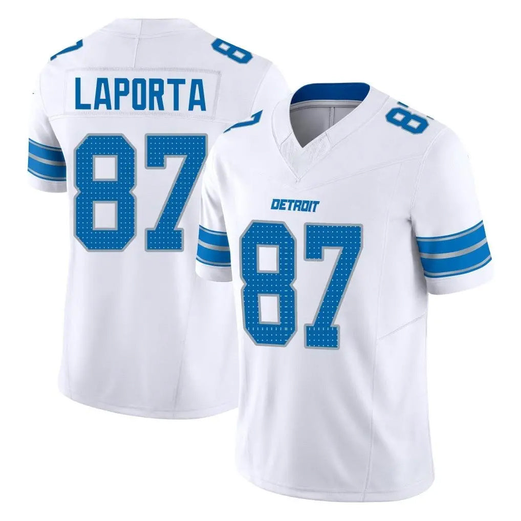 D.Lions #87 Sam LaPorta Player White Limited Vapor F.U.S.E. Alternate Home Game ROCER Stitched Jerseys