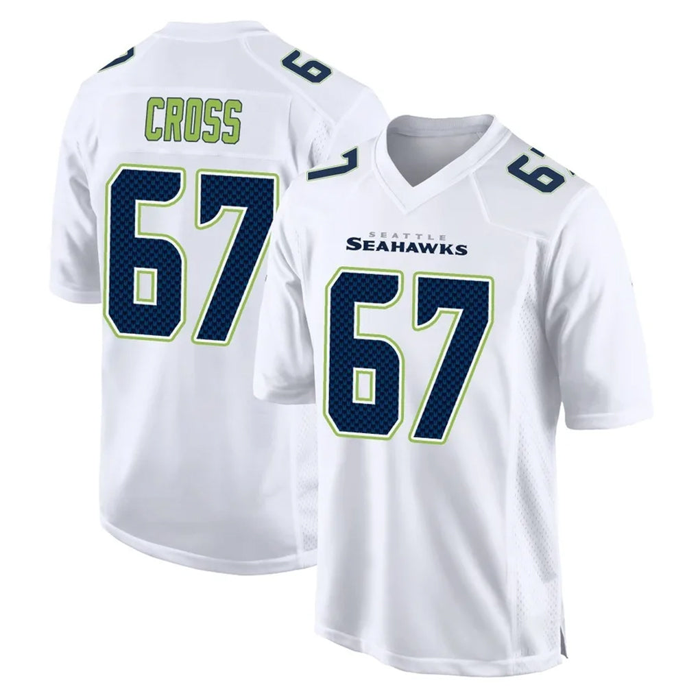 S.Seahawks #67 Charles Cross Player White Tundra Fashion Home Game ROCER Stitched Jerseys
