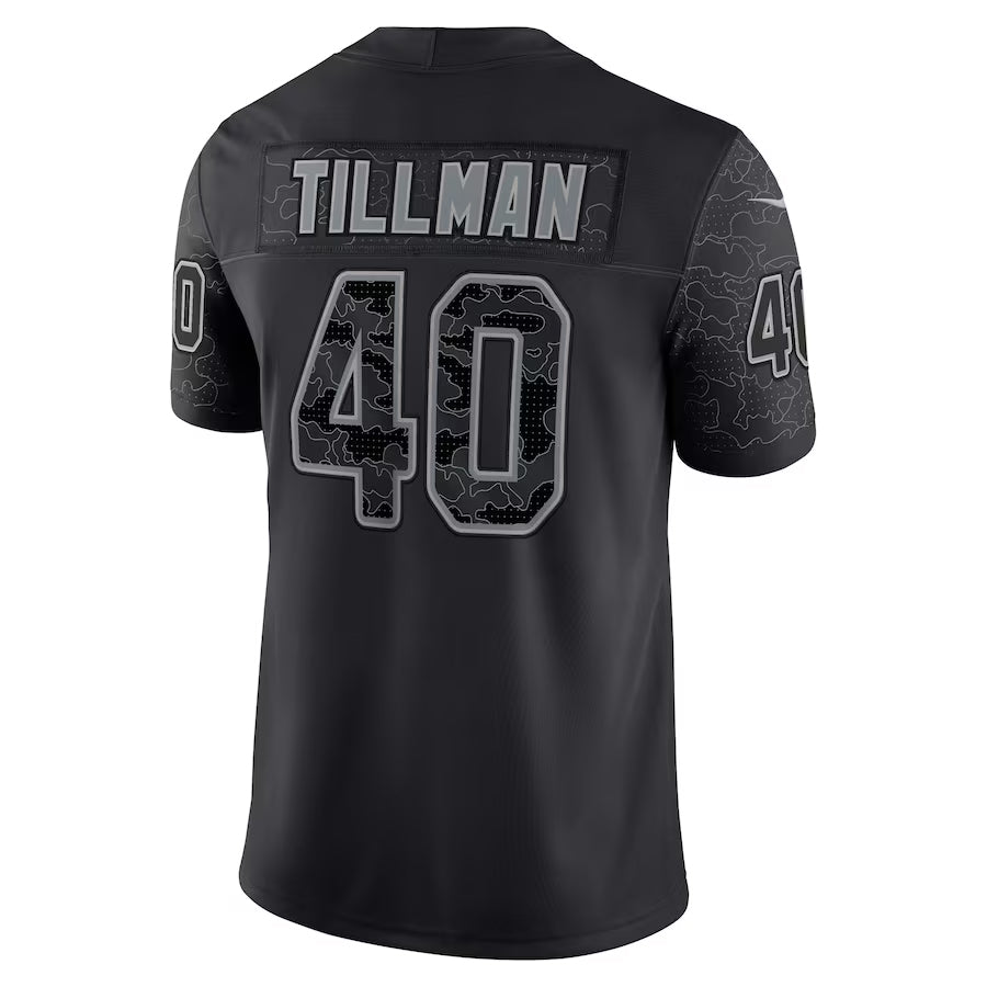 A.Cardinals #40 Pat Tillman Player Black RFLCTV Limited ROCER Stitched Jerseys