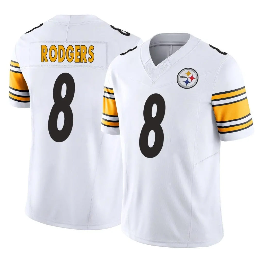 P.Steelers #8 Aaron Rodgers Player White Limited Vapor F.U.S.E. Home Game ROCER Stitched Jerseys