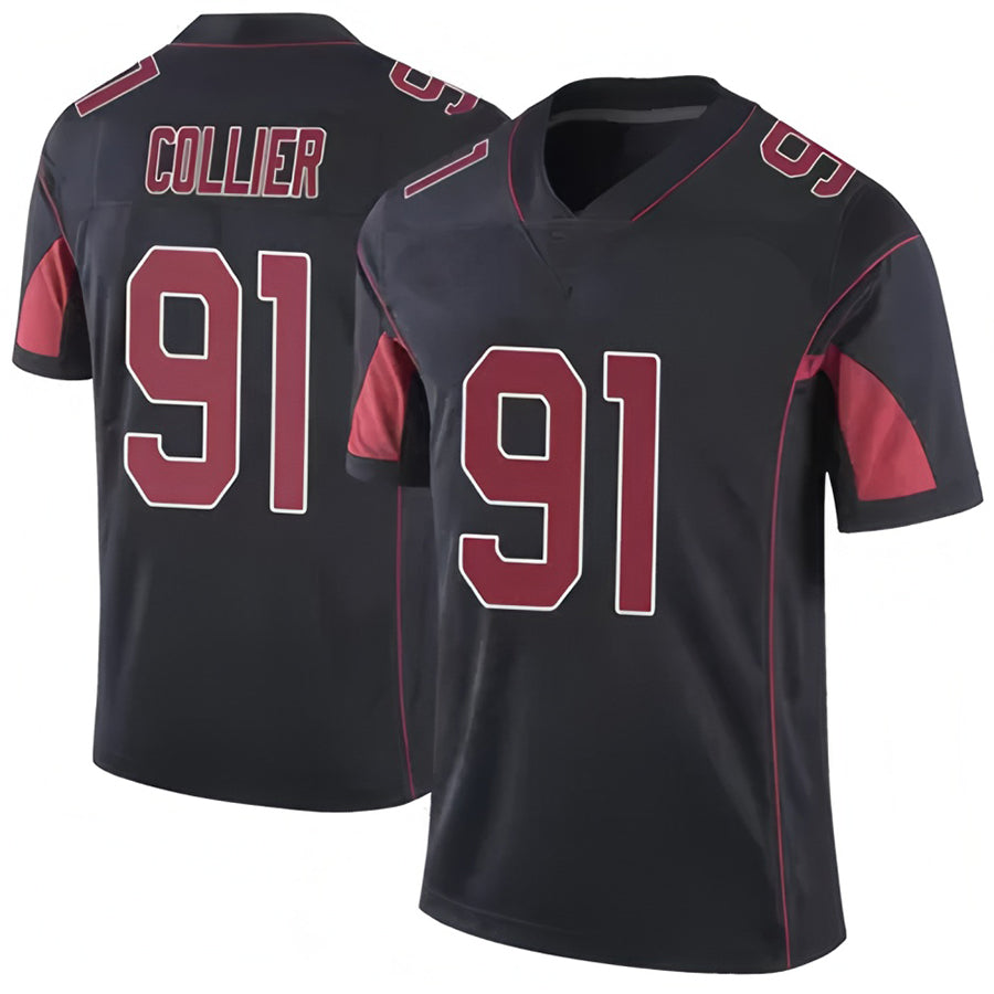 A.Cardinals #91 L.J. Collier Player Black Vapor Limited Elite ROCER Stitched Jerseys