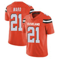 C.Browns #21 Denzel Ward Player Orange Alternate Vapor Untouchable Limited Home Game ROCER Stitched Jerseys