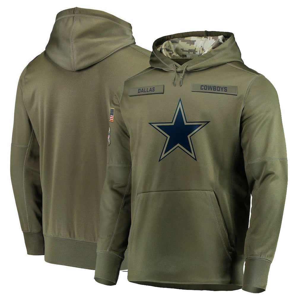 D.Cowboys ## Cowboys Blank Player Olive Salute to Service Pullover Hoodies Home Game ROCER Stitched Jerseys