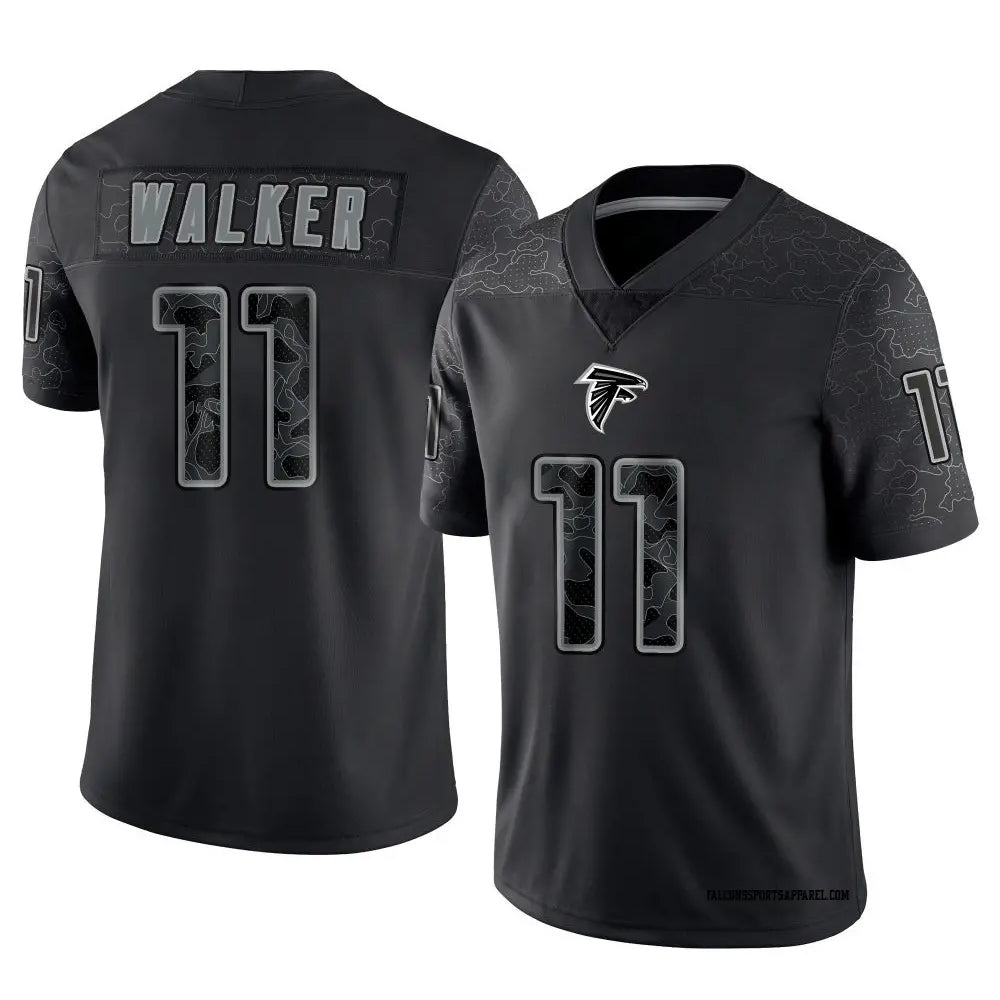 A.Falcons #11 Jalon Walker Player Black RFLCTV Limited ROCER Stitched Jerseys