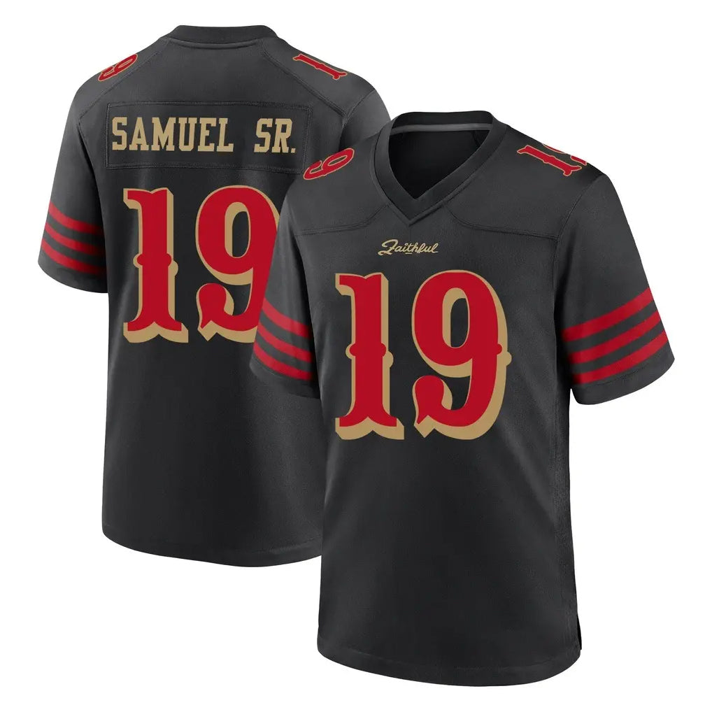 SF.49ers #19 Deebo Samuel Sr. Player Black Rivalries Collection Home Game ROCER Stitched Jerseys