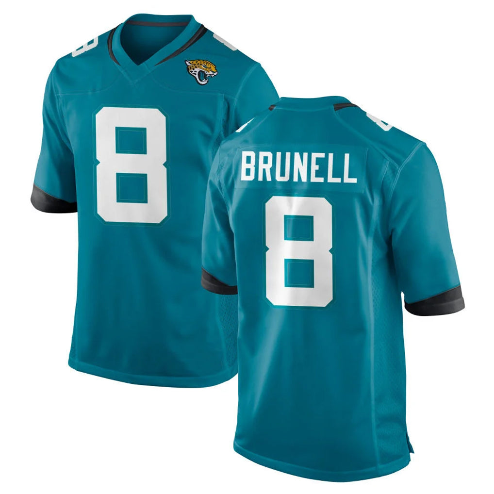 J.Jaguars #8 Mark Brunell?Player Teal Home Game ROCER Stitched Jerseys