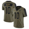 S.Seahawks #10 Cooper Kupp Player Olive Salute To Service Limited Game ROCER Stitched Jerseys
