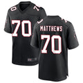 A.Falcons #70 Jake Matthews Player Black Throwback Game ROCER Stitched Jerseys